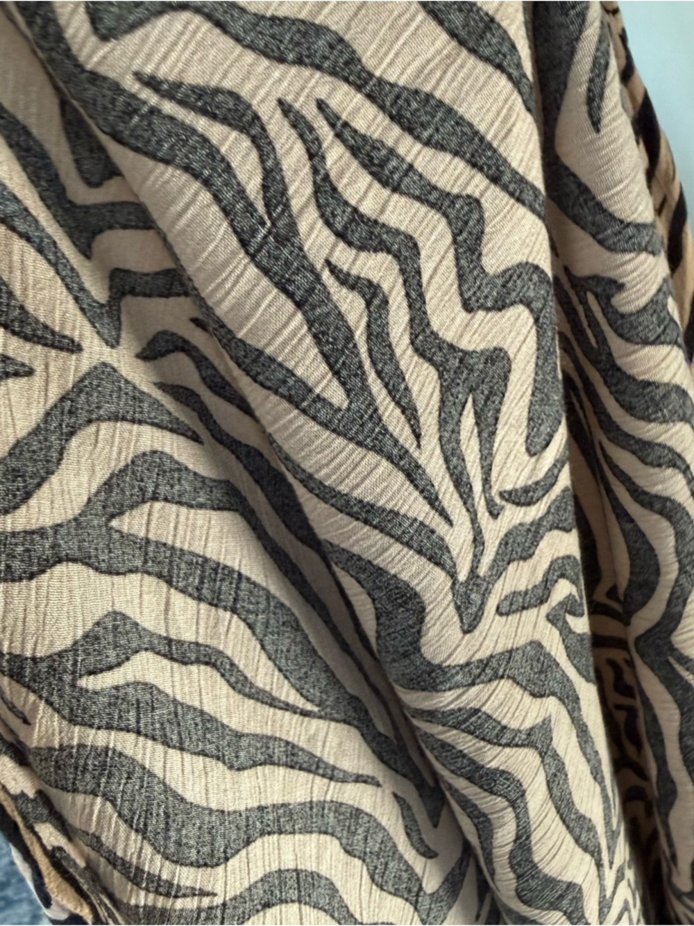 Sleeveless Zebra-Print Maxi Dress in Beige and Black - Picture 11 of 16